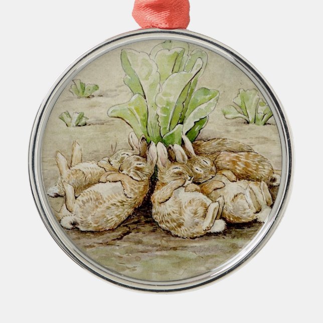 The Flopsy Bunnies Asleep (von Beatrix Potter) Ornament Aus Metall (Vorne)