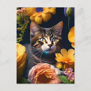 the flower cat postkarte