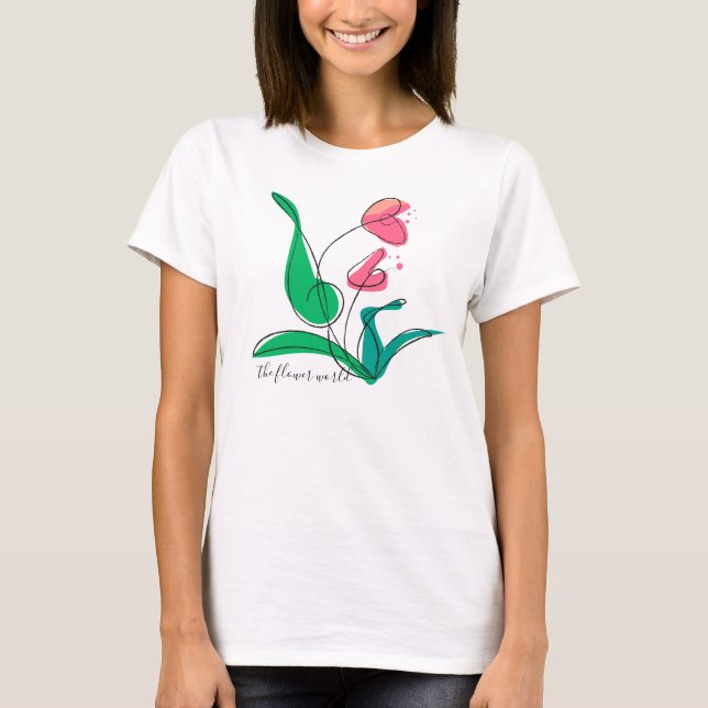 the flower line art T-Shirt (Vorderseite)