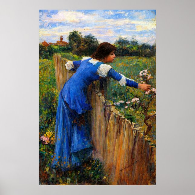 The Flower Picker by John William Waterhouse Poster (Vorne)