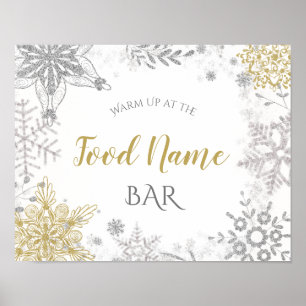 The Food Station Winter Wonderland Silver Gold Poster