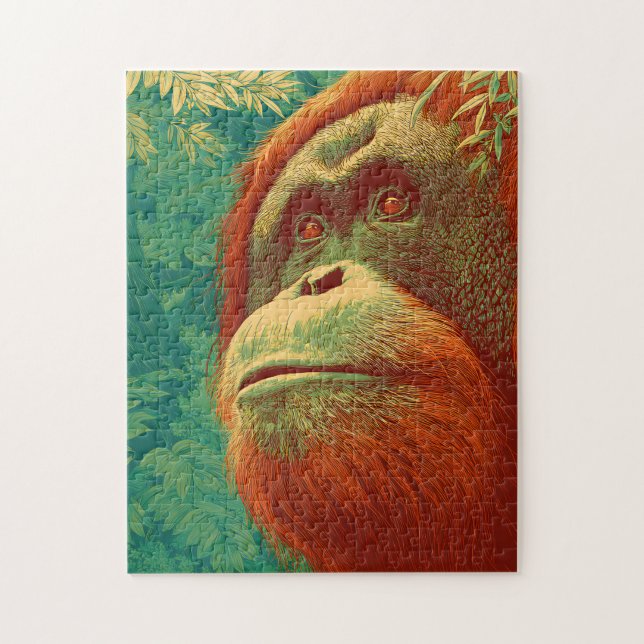 The Forest Dweller - Orangutan, Japanese art Puzzle (Vertikal)