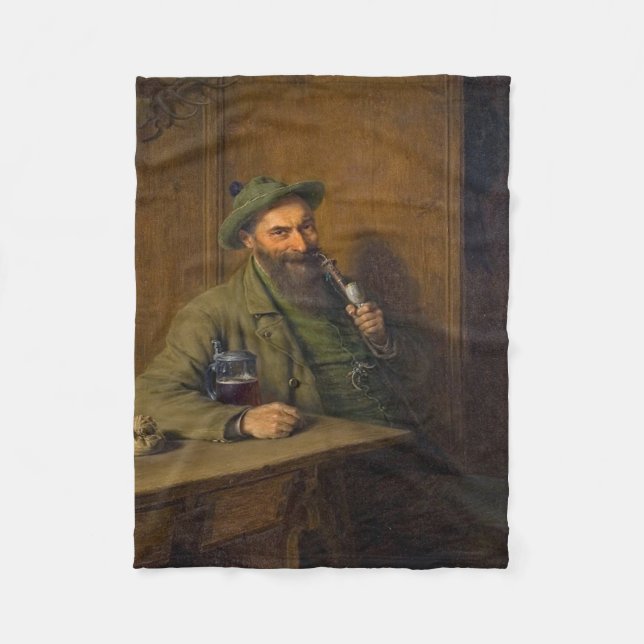 The Forest Ranger (von Eduard von Grützner) Fleecedecke (Vorderseite)