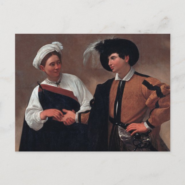 The Fortune Teller von Caravaggio Postcard Postkarte (Vorderseite)