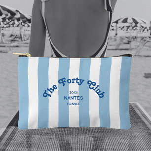 The Forty Club Blue Cabana Stripe 40. Geburtstag  Zubehörtasche