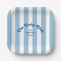 The Forty Club Blue Cabana Stripe 40th Birthday 