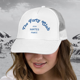 The Forty Club Retro Blau Benutzerdefiniertes Wapp Truckerkappe