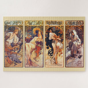 The Four Seasons 1897: Ein Jugendstil von Mucha Puzzle