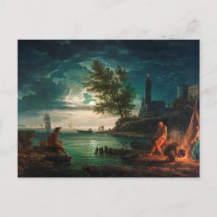 The Four Times of Day - Night by Vernet (1757) Postkarte