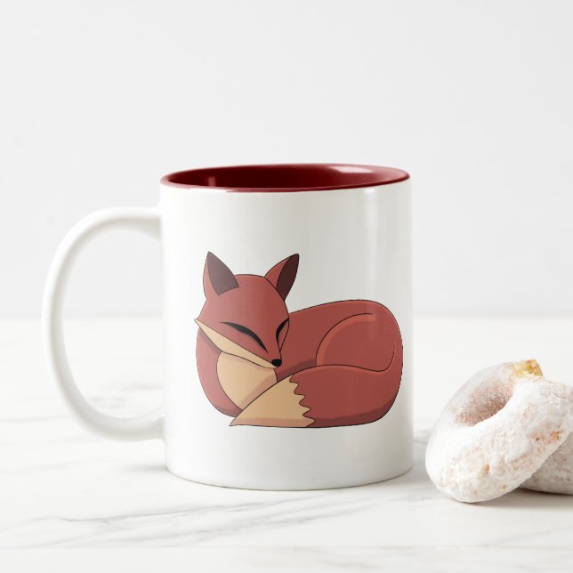 The Fox Zweifarbige Tasse (Mit Donut)