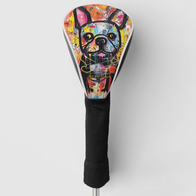 The French Bulldog Graffiti 01 - Leonardo Abbacchi Golf Headcover (Vorderseite)