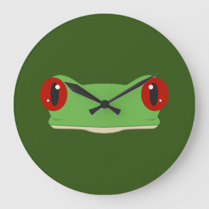 The Frog Face Große Wanduhr