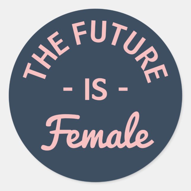 "The Future is Feminist" Runder Aufkleber (Vorderseite)