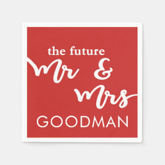 The Future Mr. and Mrs Cocktail Napkins (Red) Serviette