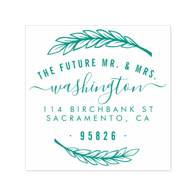 The Future Mr & Mrs. Elegant Script Rücksendeadres Permastempel (Design)
