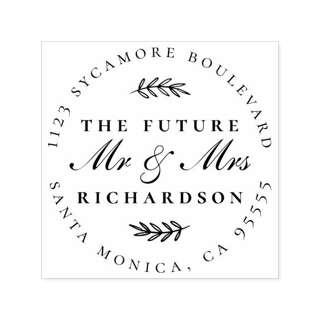 The Future Mr & Mrs. Script Verlobten Couple Addre Permastempel (Design)