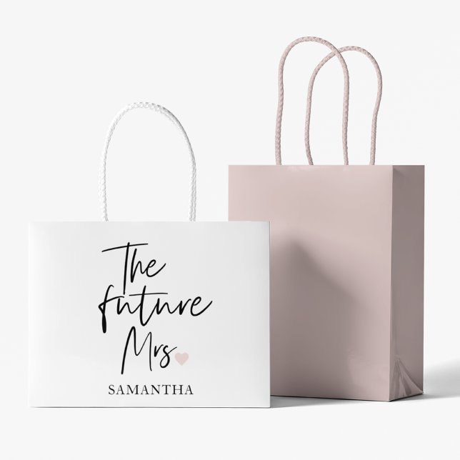 The Future Mrs and Your Name Modern Beauty Große Geschenktüte (Von Creator hochgeladen)