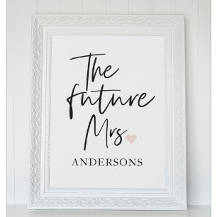 The Future Mrs and Your Name Modern Beauty Poster