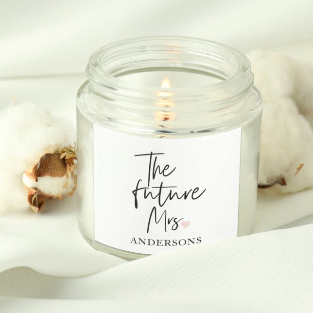 The Future Mrs and Your Name Modern Beauty Quadratischer Aufkleber (Von Creator hochgeladen)