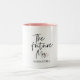The Future Mrs and Your Name Modern Beauty Zweifarbige Tasse (Mittel)