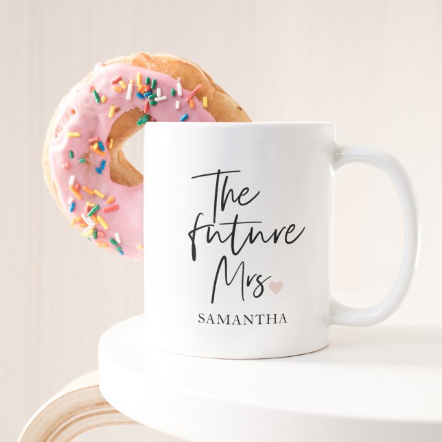 The Future Mrs and Your Name Modern Beauty Zweifarbige Tasse (Von Creator hochgeladen)