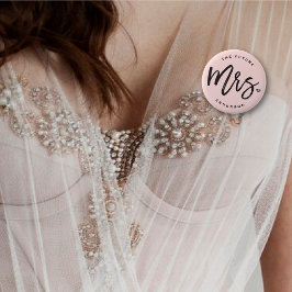 The Future Mrs Brush Script Diamond Brautparty Button