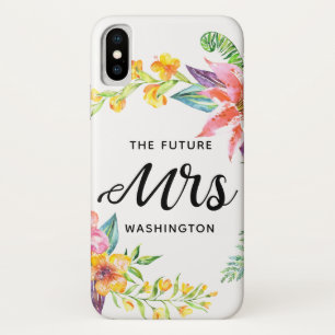 The Future Mrs. Script Tropical Blume Watercolor Case-Mate iPhone Hülle