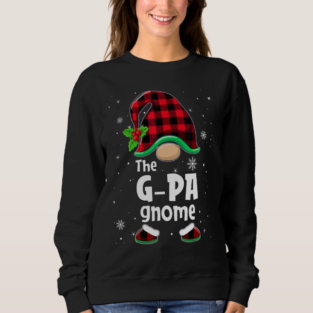 The G pa Gnome Buffalo Plaid Christmas Matching Fa Sweatshirt (Vorderseite)