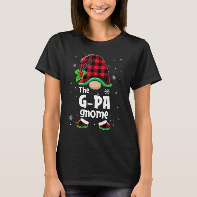 The G pa Gnome Buffalo Plaid Christmas Matching Fa T-Shirt (Vorderseite)