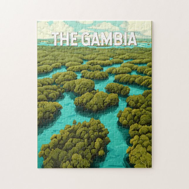 The Gambia Illustration Travel Art Vintag Puzzle (Vertikal)