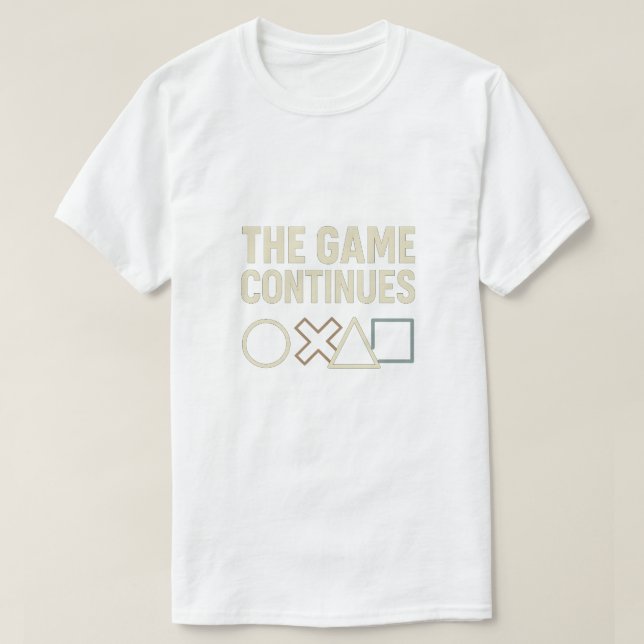 The Game Continues - Play-Inspired Neon Symbols De T-Shirt (Design vorne)