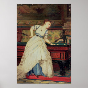 The Game of Billiards, 19th century Poster