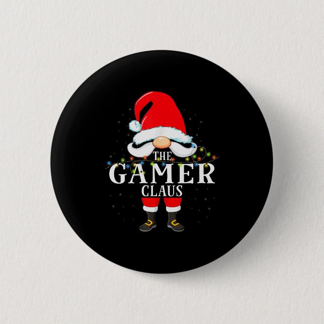 The Gamer Claus Christmas Pajama  Button (Vorderseite)