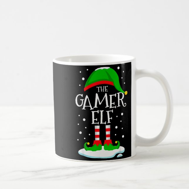 The Gamer Elf Christmas Family Matching Xmas Video Kaffeetasse (Rechts)