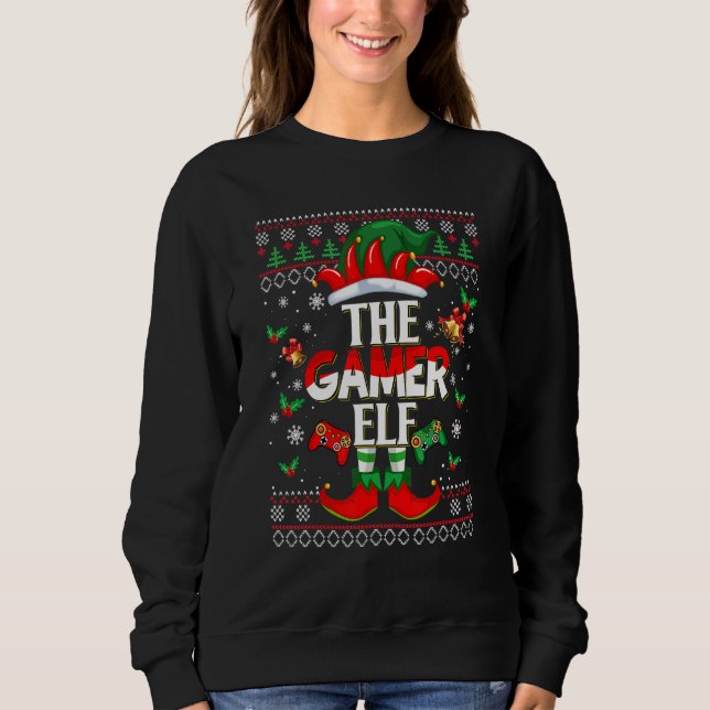The Gamer ELF Christmas Family Squad Matching Men  Sweatshirt (Vorderseite)