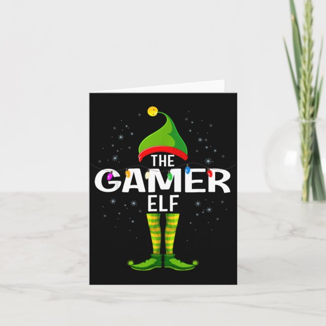 The Gamer Elf Christmas Group Family Pajama  Karte (Vorderseite)