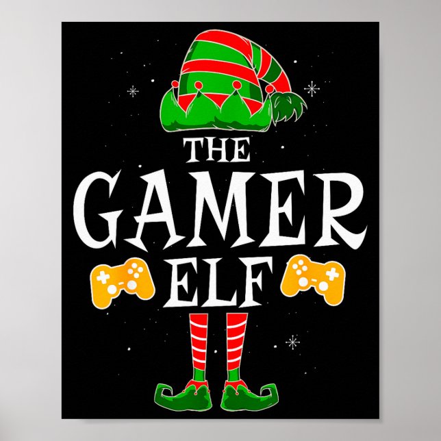 The Gamer Elf Group Matching Family Christmas Holi Poster (Vorne)