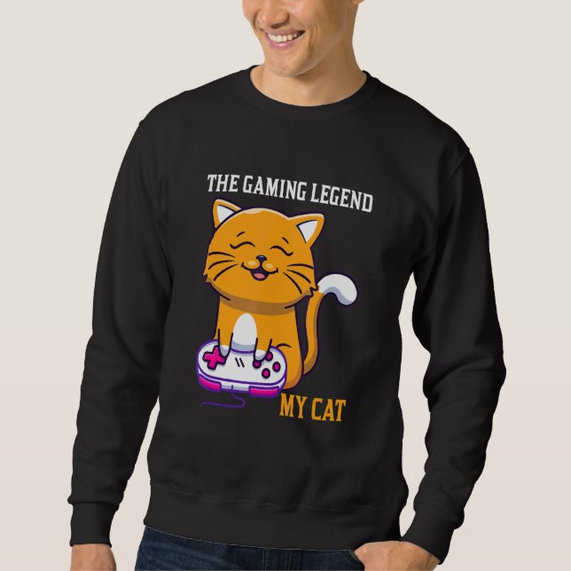 The Gaming Legend My Cat Gamer Kitten Cute Meme Sweatshirt (Vorderseite)