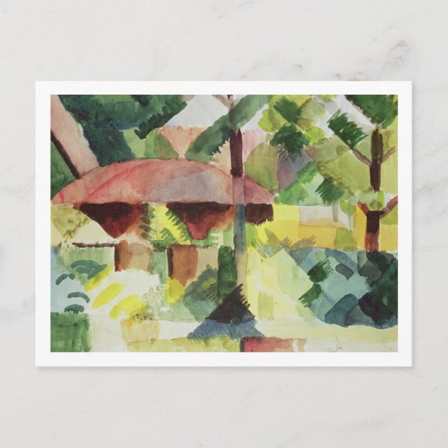 The Garden, 1914 (mit Papier) Postkarte (Vorderseite)