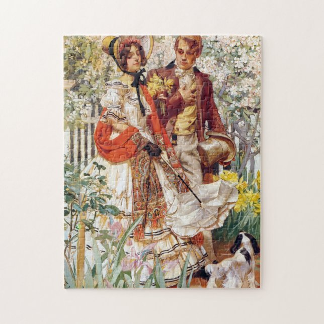 The Garden Walk, 1904 von J. C. Leyendecker Puzzle (Vertikal)