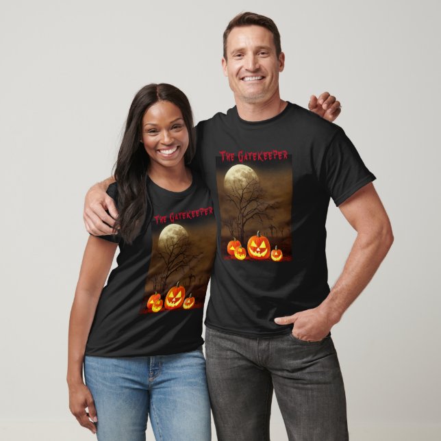 The Gatekeeper Creepy Graveyard Pumpkin Halloween T-Shirt (Unisex)