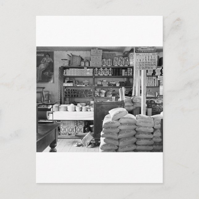 The General Store, Moundville, Alabama: 1936 Postkarte (Vorderseite)