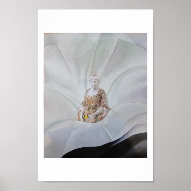 The Ghost of the Flower - collage art Poster (Vorne)