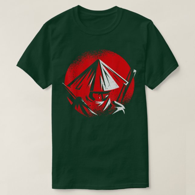 The Ghost Samurai Mask Warrior Samurai Swords Bush T-Shirt (Design vorne)