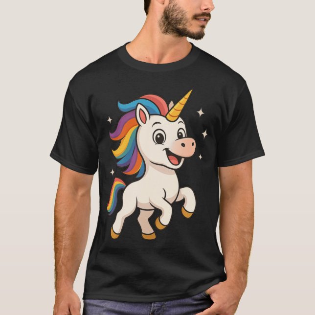 The Giggling Rainbow Unicorn girl T-Shirt (Vorderseite)