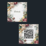 The Gilded Secret Garden Floral Wedding Details Quadratische Visitenkarte<br><div class="desc">customize however you want</div>