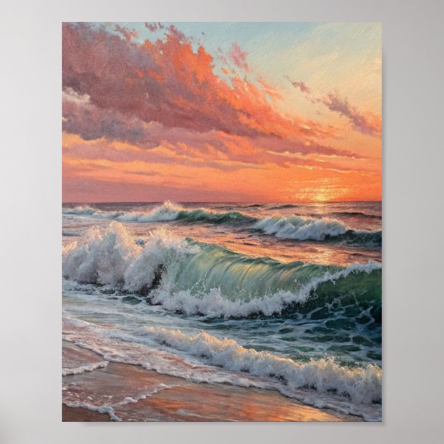 The Gilded Surge: A Symphony of Radiant Clouds Poster (Vorne)