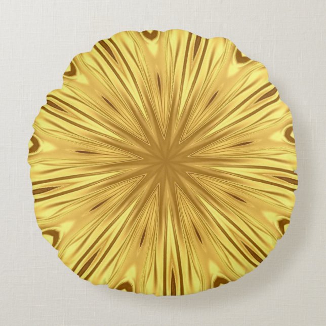 The Gilded Zenith: Molten Gold & Deep Crimson Luxu Rundes Kissen (Vorderseite)