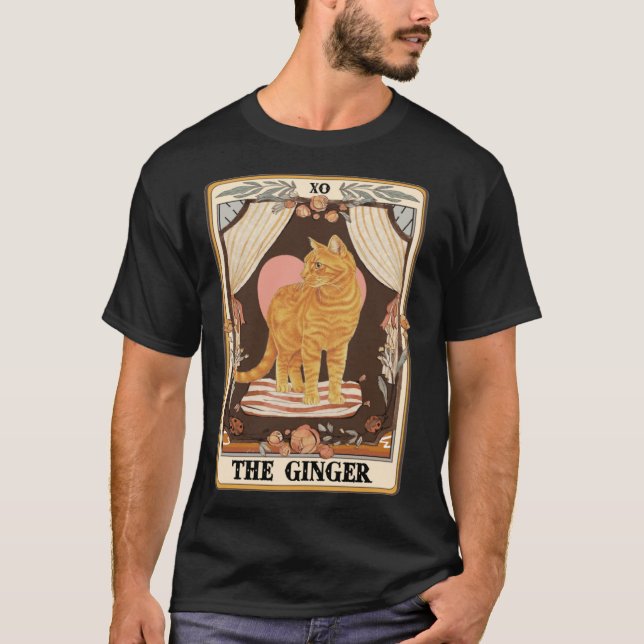 The Ginger Tarot Card Ginger Tabby Cat Ginger Cat  T-Shirt (Vorderseite)