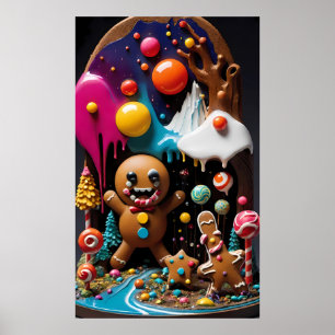 The Gingerbread Glutton - Ken Gage Surreal Art Poster